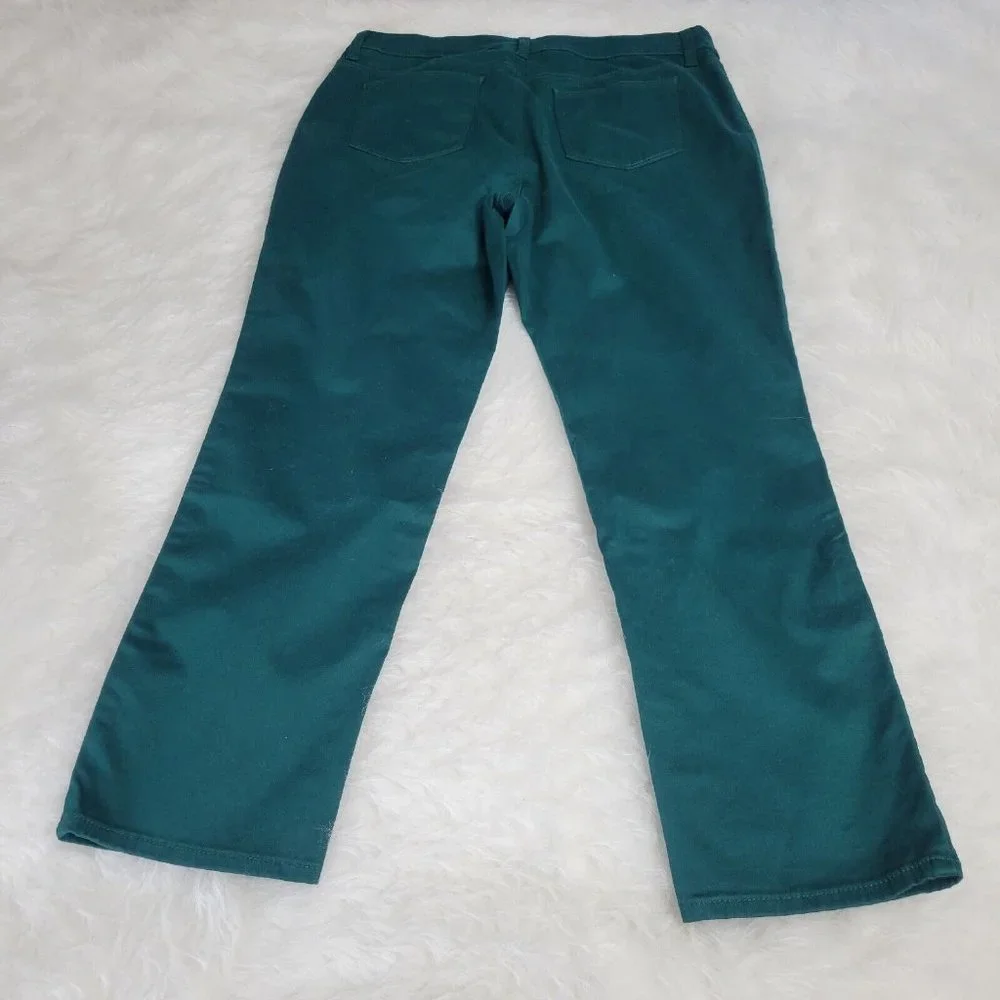Chico's 1.5 Girlfriend Slim Leg Ankle 10 Turquoise Pants Cropped High Rise - Picture 2 of 13